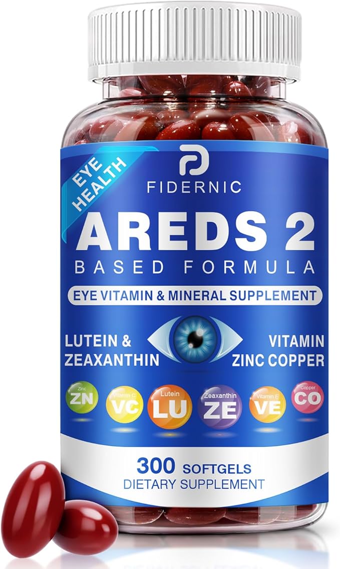 AREDS 2 Eye Vitamin & Mineral Supplement — Lutein and Zeaxanthin Supplement, Vitamin C & E, Zinc & Copper for Blue Light Protection, Eye Health Support, Eyebright , Eye Doctor Trusted — 150 Softgels