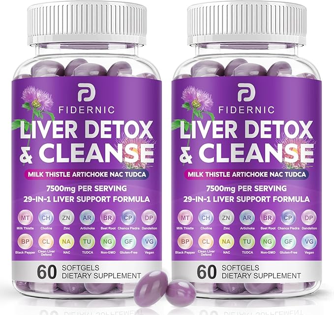 Liver Cleanse Detox & Repair - Herbal Liver Support Milk Thistle Supplement, 7500mg Strength Liver Health Support with Silymarin Artichoke Extract Dandelion Beet TUDCA Choline NAC
